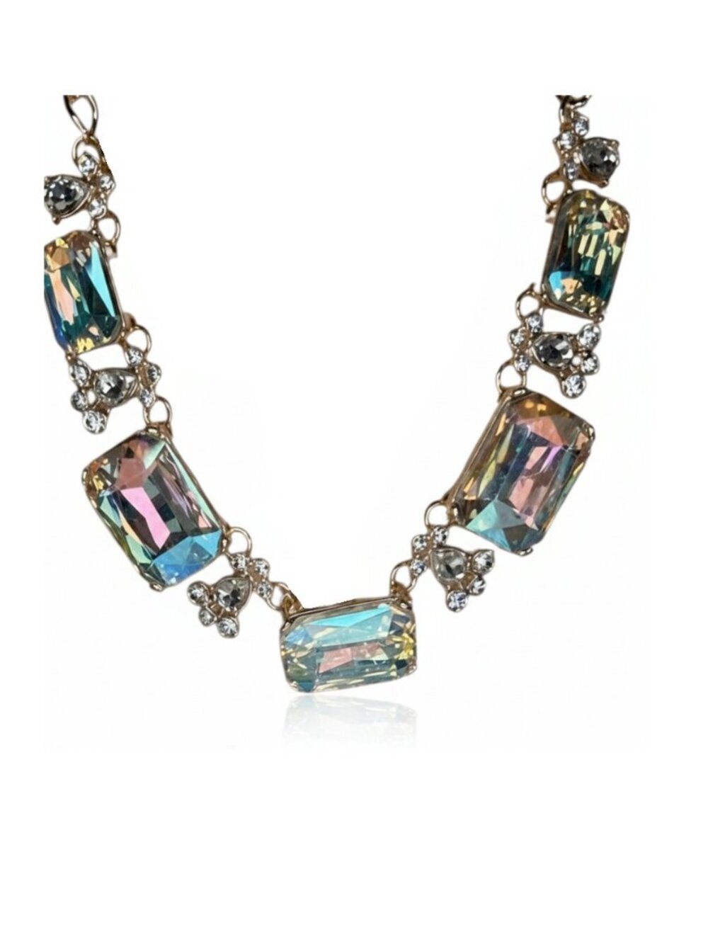 Blingy Iridescent Rhinestone Chunky Statement Paparazzi Necklace New NWT